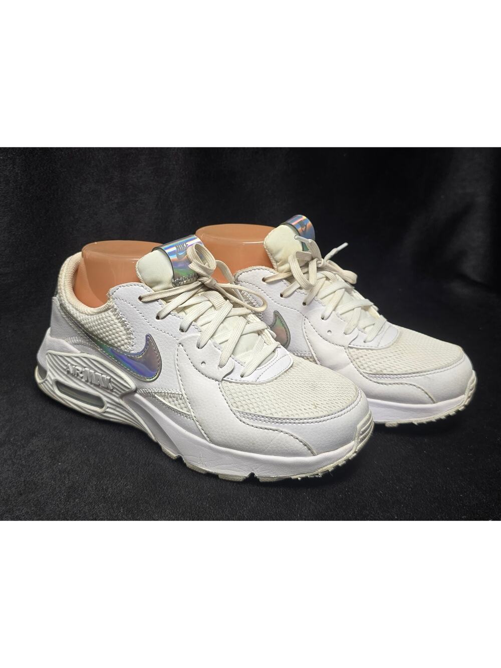 Nike Air Max White & Silver Iridescent Excee Sneakers Running Shoes